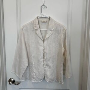 Valerie Steven’s  Button-Up Linen blouse